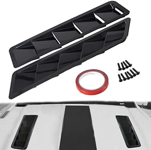 YESHMA Car Hood Vents Scoop Bonnet Cover Hood Intake Scoop Louvers Cooling Intake Vent Cover (Gloss Black)