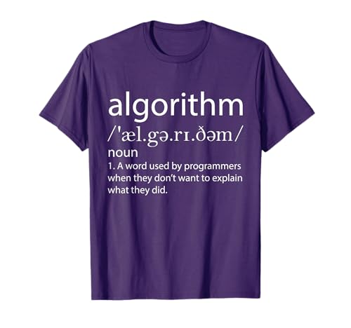 Algorithm Definition Funny Programming Software Developer T-Shirt