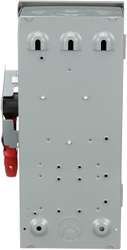Square D - HU361 Heavy Duty Safety Disconnect Switch, Steel, Non-Fusible, 30-Amp, 600V, 3-Pole, 30 HP, Indoor
