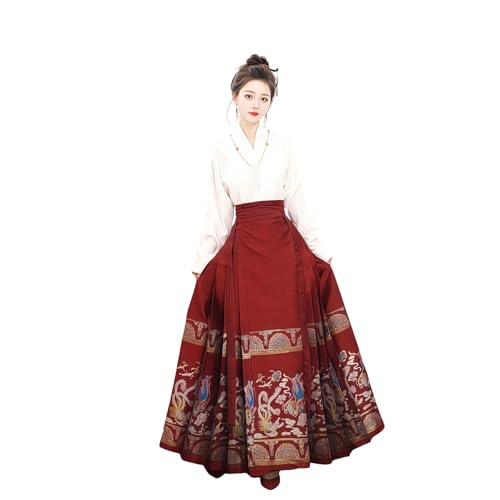 Hanfu traditionnel Ming haut de gamme : jupe de cheval d'exception pour femme adulte