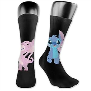 Stitch met vriendin Compressie Sokken, Voetbalsokken, hoge sokken, lange sokken, sport outdoor voor mannen en vrouwen