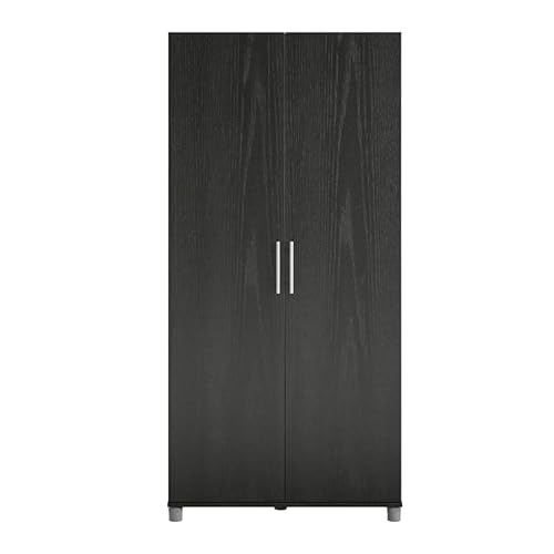 Systembuild Camberly 36" Utility Storage Cabinet, Black Oak #TOP7