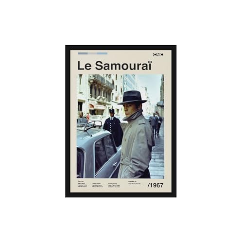 Image of BLINKART Le Samourai Vintage Movie Poster Frame 8x12 Inch | Premium 300 GSM Paper Wall Print | Mid Century Vintage Film Artwork for Home, Bedroom, Living Room, Office | Framed Photo Decor
