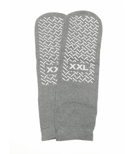 Comfort Axis 6 Pairs of Single Sided Non-Skid Travel Slipper Ankle Socks, Gray (XX-Large) - Main Image