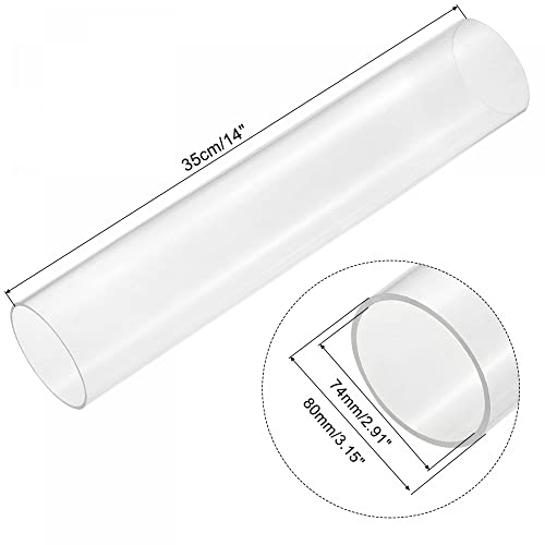 Sourcing map Tubo acrilico trasparente rigido