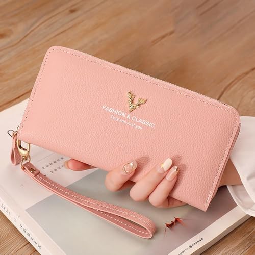 Wallet Zipper Long wallet Multifunctional Large Capacity HandBags Women(Red)3