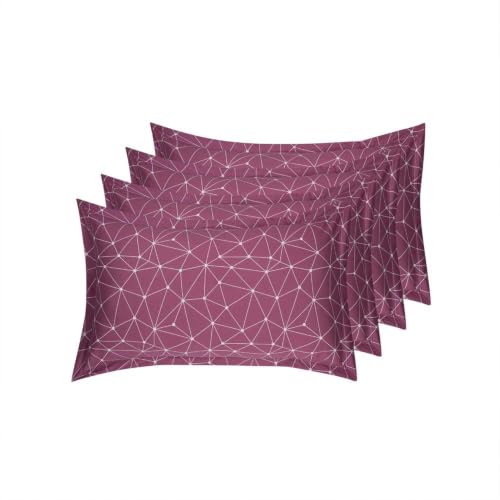 Image of Wakefit 100% Cotton Pillow Cover Set of 4 | 200 TC Soft & Breathable Pillow Cases | Standard Size 18 x 27 Inch | Skin Friendly, Durable & Gentle Machine Washable | Paula