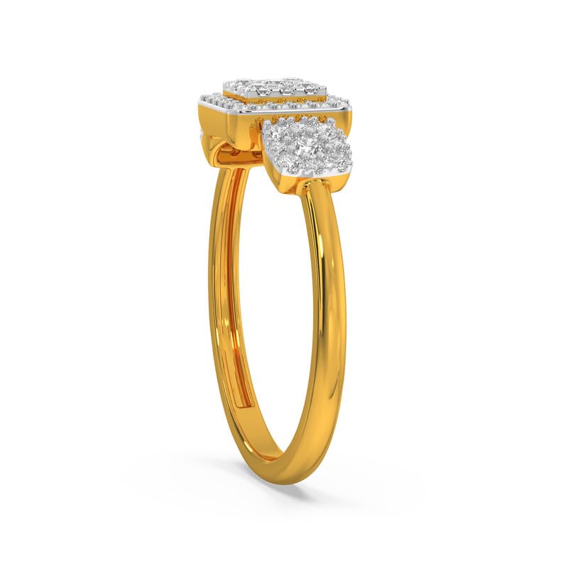 Image of KISNA 14k / 18k Real Gold & Diamond Ring | Diwali, Rakhi Rakshabandhan Gift for Sister /Bhabhi /Women | With Certificate of Authenticity & BIS-Hallmarked Gold Jewellery | Mila Diamond Ring For Her