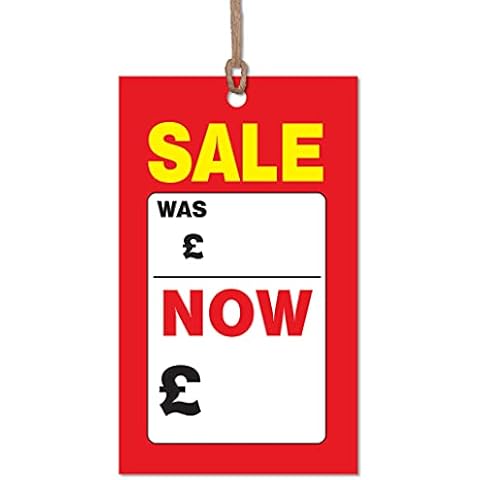 Close to the Bone Cards - Promotional Labels - x200 Swing Ticket - (STRING IS NOT INCLUDED) Tag - Was/Now - 57x95mm #1535A, Red Cover