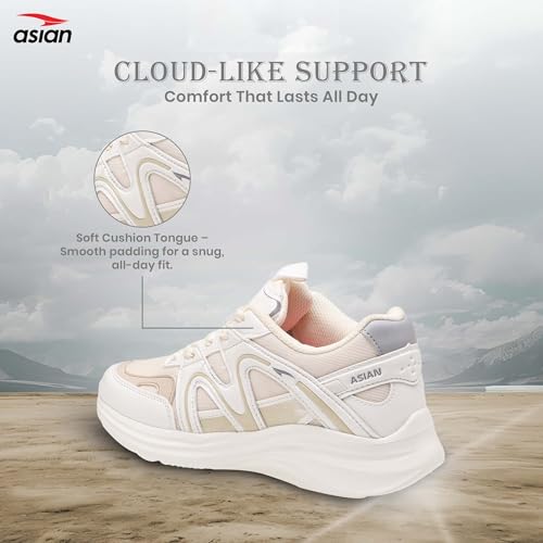 Image of ASIAN Women's Blossom-18 Sneakers for Women & Girls | Lightweight, Stylish & Comfortable Casual Shoes with Memory Foam & Durable Grip | Perfect for Walking, Gym, College