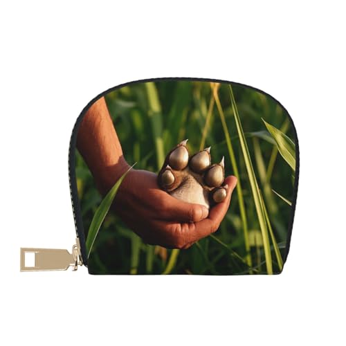 Paws in the Prairie Print Credit Card Holder, PU Leather Small Card Bag Wallets with Zipper for Women Men id Business Card2