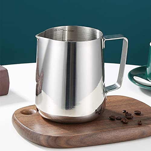 Frothing Pitcher – Best Milk Frother Steamer Cup - Easy To Read Creamer Measurements Inside - Foam Making For Coffee Matcha Chai Cappuccino Latte & Hot Chocolate – Stainless Steel (12Oz/350Ml) #TOP4