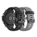 CSVK Garmin Fenix 3/Fenix 5X Watch Band, Soft Silicone Replacement Watch Accessory Strap for Garmin Fenix 3/Fenix 3 HR/Fenix 5X /5X Plus/Descent Mk1 Smart Watch (Black+Gray)