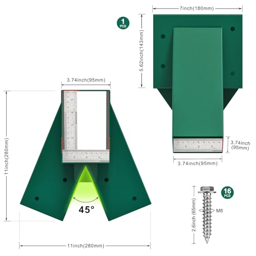 BeneLabel Schaukelverbinder, Schwerlast Schaukel Rahmenhalterung Balkenverbinder Mittelmontage 90 Grad Spielplatz Klettergerüst Holzpfosten Verbinder Eckig für Balken (147 x 95mm) & Beine (95 x 95mm)