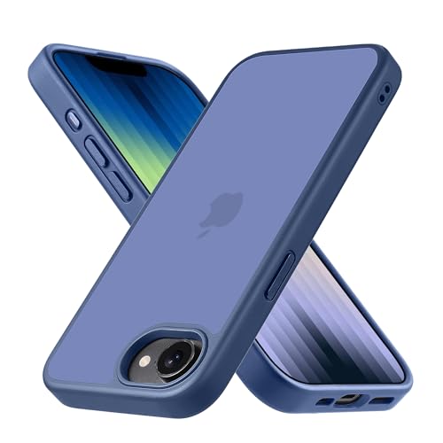 Yriklso for iPhone 16E Phone Case, Shockproof for iPhone 16E Case, Military Grade Drop Protection, Protective Hard Back Slim Translucent Cover, Frosted Blue