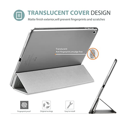 Image of ProCase Smart Case for iPad 9.7 Inch iPad 6th /5th Generation 2018 2017(Model: A1893 A1954 A1822 A1823), Ultra Slim Lightweight Stand Cover with Translucent Frosted Back -Silver