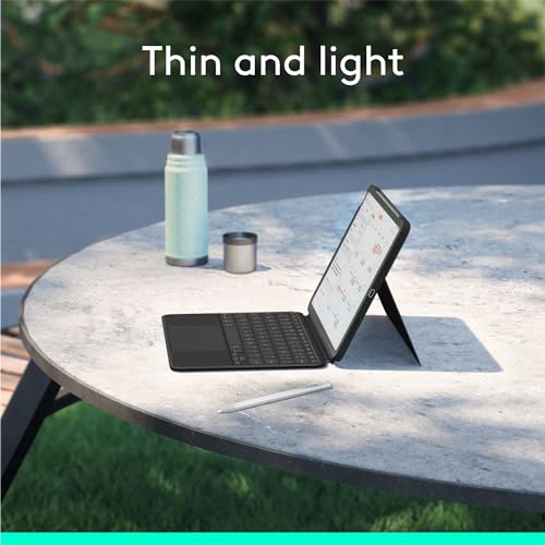 Image of Logitech Combo Touch iPad Air 11-inch (M2 & M3), iPad Air (5th gen) Keyboard Case - Detachable Backlit Keyboard with Kickstand - Midnight Black