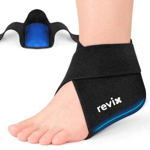 REVIX Paquete de hielo reutilizable para pies y talones, paquete de gel de terapia de frío/calor para pies, bolsa de hielo para fascitis plantar, tendinitis del pie y molestias del talón