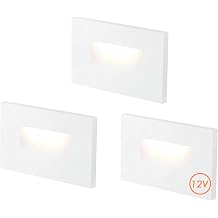 CLOUDY BAY 12 V الجهد المنخفض 3 اللون داخلي وخارجي LED خطوة ضوء، 3000 K/4000 K/5000 K، ضوء الدرج، أبيض، 3 حزمة، الموقع الرطبمطلوب محول الجهد المنخفض