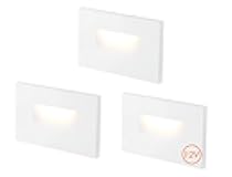12V Low Voltage 3 Color Indoor and Outdoor LED Step Light,3000K/4000K/5000K,Stair Light,White,3 Pack, Wet Location(Low Voltage Transformer is Required)