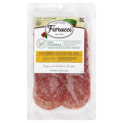 Fiorucci, Uncured Genoa Salami All Natural Pre-Sliced, 4 Ounce