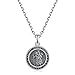 VENICEBEE® St. Christopher Saint Medal Protection Devotional Christian Sacramental Solid 925 Sterling Silver Pendant Necklace Patron of Travelers, Christ-bearer carrying Christ-child across a river +