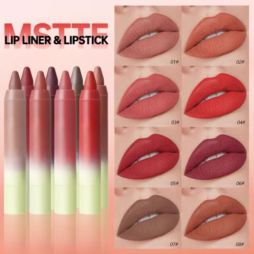 Image of Classic Red Lip Matte Lip Liner Pencil - Smooth & Moisturizing Lip Pencil for Precise Contour, Rich Color Payoff, Lightweight Everyday Lip Makeup, Twist-Up Design,04#