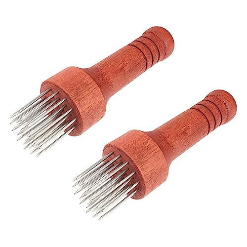 Cabilock 2Pcs Meat Tenderizer Tool with Stainless Steel Needles Ergonomic Handle for Easy Use for Bbq and Marinade for Beef Chicken and Pork Cooking
