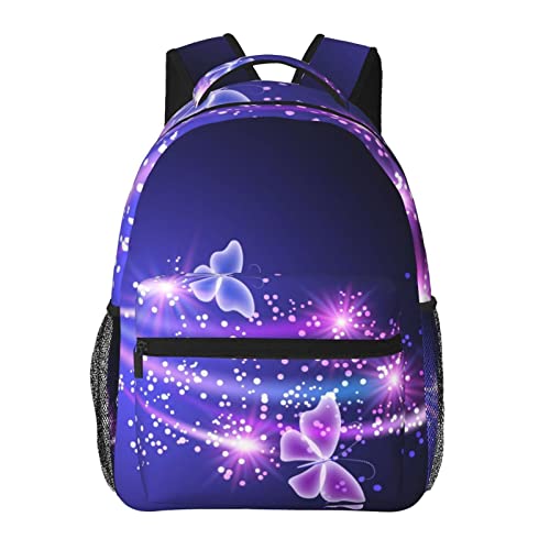 Sac à dos ordinateur portable imprimé papillon violet robuste contre l'usure