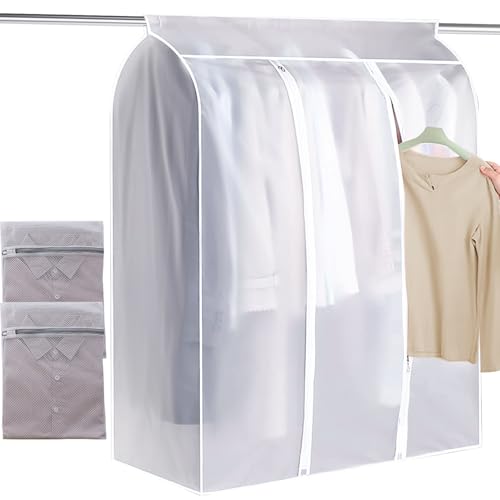 Reviews de Fundas de ropa los 5 más buscados. 50 RONSXY 120x100x50 cm Protector de Ropa Colgante con Cremallera Completa y 2 Bolsas de Lavandería, Funda Protectora de Ropa en Armario Anti-Polvo y Transpirable para Vestidos...