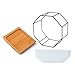 Conveniente Geométrica del hierro del metal estante de cerámica blanca del plantador Pot octogonal colgante de pared de cerámica del marco Tiesto Bandeja de bambú Hierro Decoración decorativo