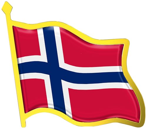 Norway Flag Lapel Pin - Enamel Metal National Badge |