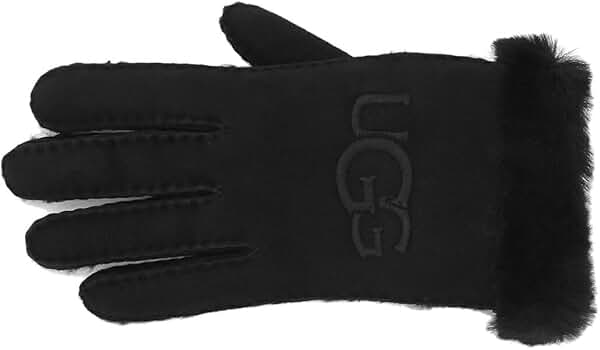 Amazon | [アグ] 手袋 シープスキン エンブロイダー グローブ ブラック