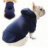 犬服 フード ドッグウェア トレーナー ペット ワンちゃん フード付き 袖なし フード付き タンクトップ あたっか 厚手 パピー服 雪遊び 冬用(S,ネイビー)