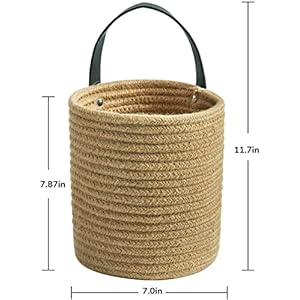 Goodpick 2pack Jute Hanging Basket - Small Woven Fern Hanging Rope Basket Flower Plants Wall Basket Decor Set Boho, 7.87 x 7 x 11.7 inches Goodpick 2pack Jute Hanging Basket Small Woven Fern Hanging Rope Basket Flower Plants Wall Basket Decor Set Boho 787 x 7 x 117 inches