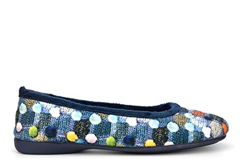 Sleepers Womens Samira Ballerina Slippers with Memory Foam Insole and Rubber Sole Purple
