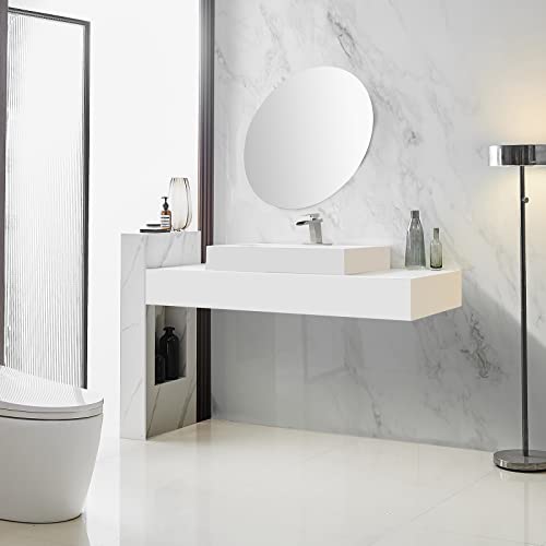 BWE Waterfall Bathroom Faucet Brushed Nickel for Sink 1 Hole Vanity Lavatory RV with Supply Hose Combo Parts Basin Commercial Single Handle Rustic Faucets Mixer Tap