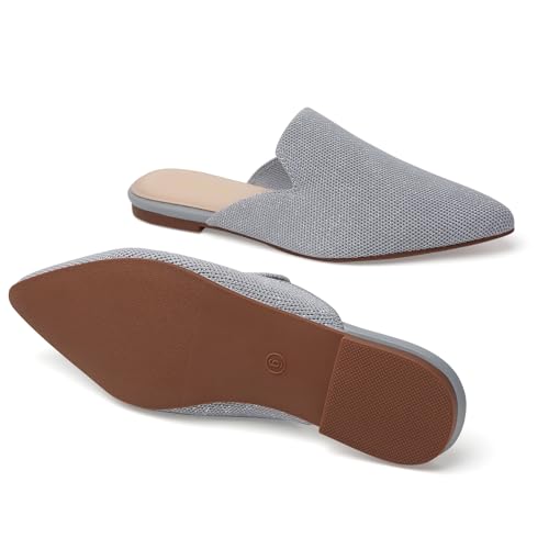 Image of Tilocow Knit Mules Office Slip on Loafers Business Casual Flats for Women