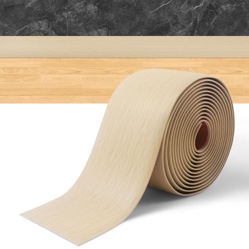 Profilé de transition autocollant PVC beige grain de bois 7,6 cm JOYIT