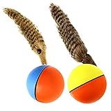 PETSOLA 2 Stück Weazel Ball Wieselball Wiesel Am Ball Rolling Ball Batteriebetrieben