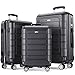 SHOWKOO Luggage Sets Expandable Suitcase Double Wheels TSA Lock (Gray)