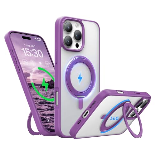 Coque de protection militaire iPhone 16 Pro violette haut de gamme Magsafe