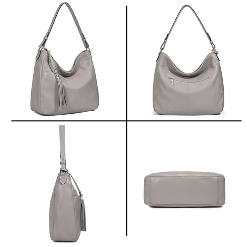 Image of YALUXE Women's Real Leather Shoulder Bag Hobo Handbag Purse Crossbody Bag