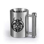 Dumbbell Cup Training Mug (8KG/18lbs) Stainless Steel Weightlifting Mug for water, tea, coffee drinks, Durable workout dumbbell cup for Gym fitness training, Funny Game Gift Sports equipment
