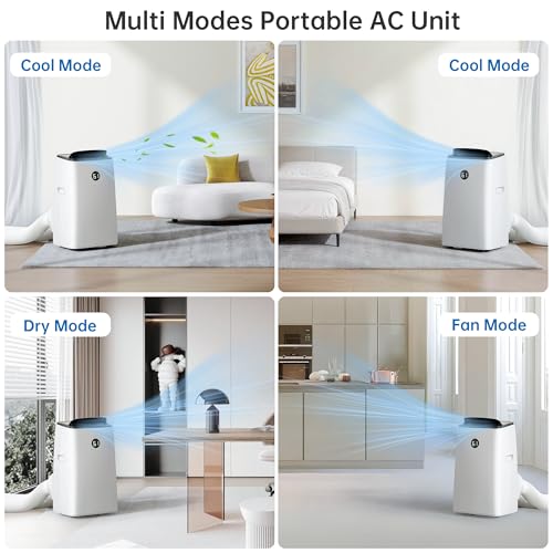 Humhold 14000BTU Portable Air Conditioners Inverter Technology,Dual Hose Fast Cooling Portable AC Unit for Large Room up to 700 sq.ft, w/t Dehumidifier & Fan, (42dB) Quiet Sleep Mode, Remote Control - Image 5