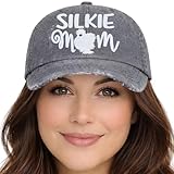 Distinct Headwear Women's Silkie Chicken Mom Owner Hat, Baseball or High Ponytail Cap, Handmade Embroidered Silkie Chicken Farm Gift for Her Wife Girlfriend Mom Friend Sister, Funny Pun