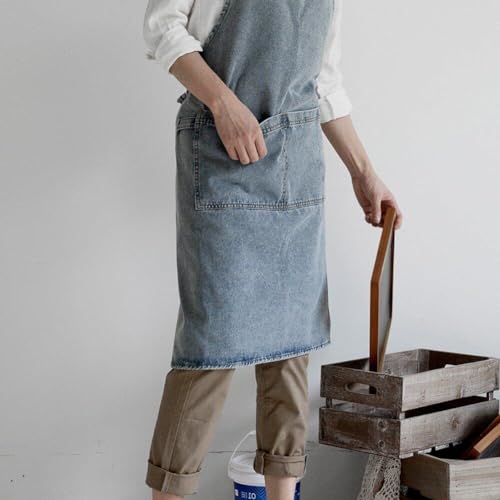 Tablier durable avec poche frontale grand format en denim robuste