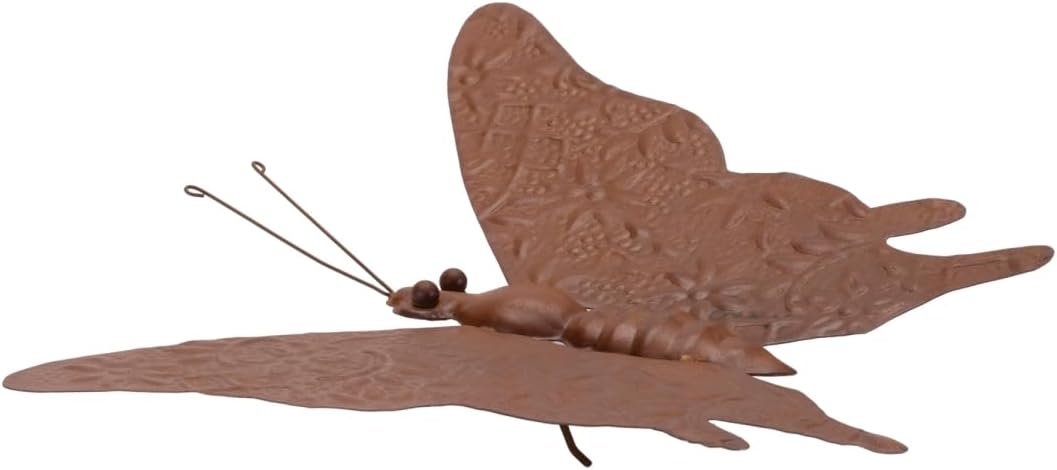 12.5 x 10.5 x 1.5 in. Iron Butterfly Garden Decor Bronze