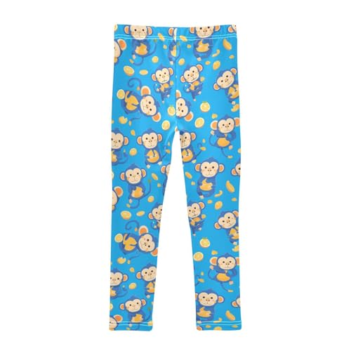 KLL Blue Monkey Pattern Toddler Girls' Athletic Leggings Soft Full Length Dance Pants Sports2