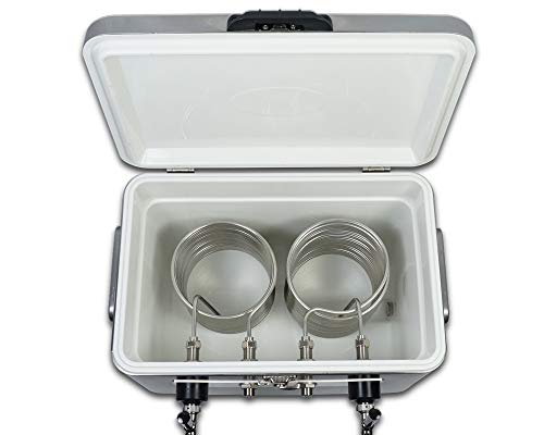 Coldbreak Jockey Box, 2 Taps, Bartender Edition, 54 Quart Cooler, 50' Coils, Steel Shanks, Includes Stainless Faucets, Silver #TOP4